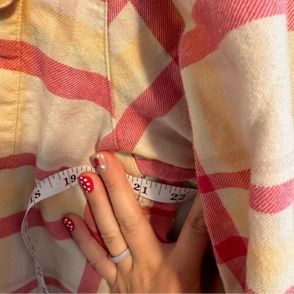 THE GREAT. Pink Yellow Cotton Plaid Western Flannel Top Small 1 - Picture 8 of 12